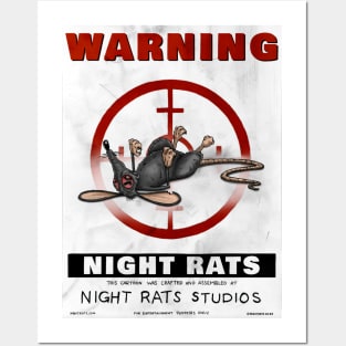 NIGHT RATS STUDIOS WARNING POSTER WHITE Posters and Art